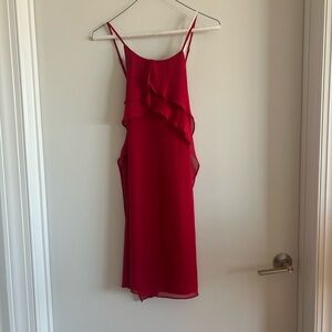 Bcbgeneration- Red Shifon Halter Mini Dress - Size Small
